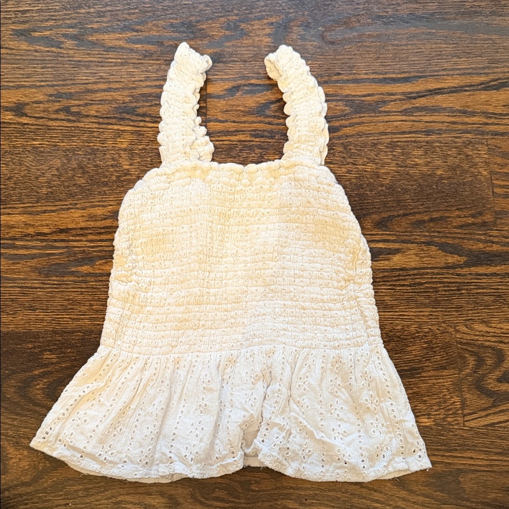 Hollister White Eyelet Detail Top